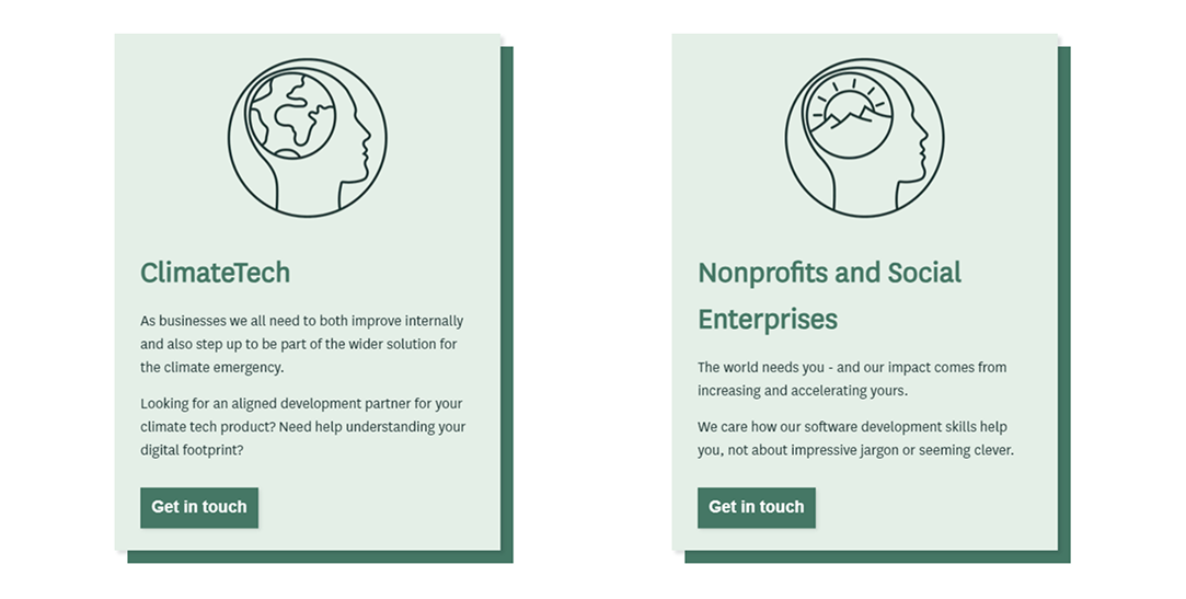 Two shaded boxes layout